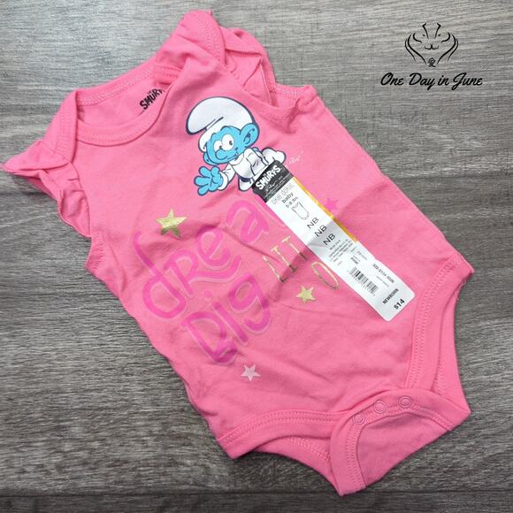 Okie Dokie Smurf Cap Sleeve One Piece Size NB - Picture 1 of 3